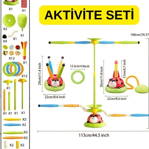 HAREKETLİ AKTİVİTE SETİ | ZIPLA, FIRLAT, İSABET ET – ÇOCUKLR İÇİN ENERJİ DOLU OYUN!