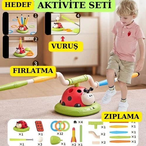 HAREKETLİ AKTİVİTE SETİ | ZIPLA, FIRLAT, İSABET ET – ÇOCUKLR İÇİN ENERJİ DOLU OYUN!